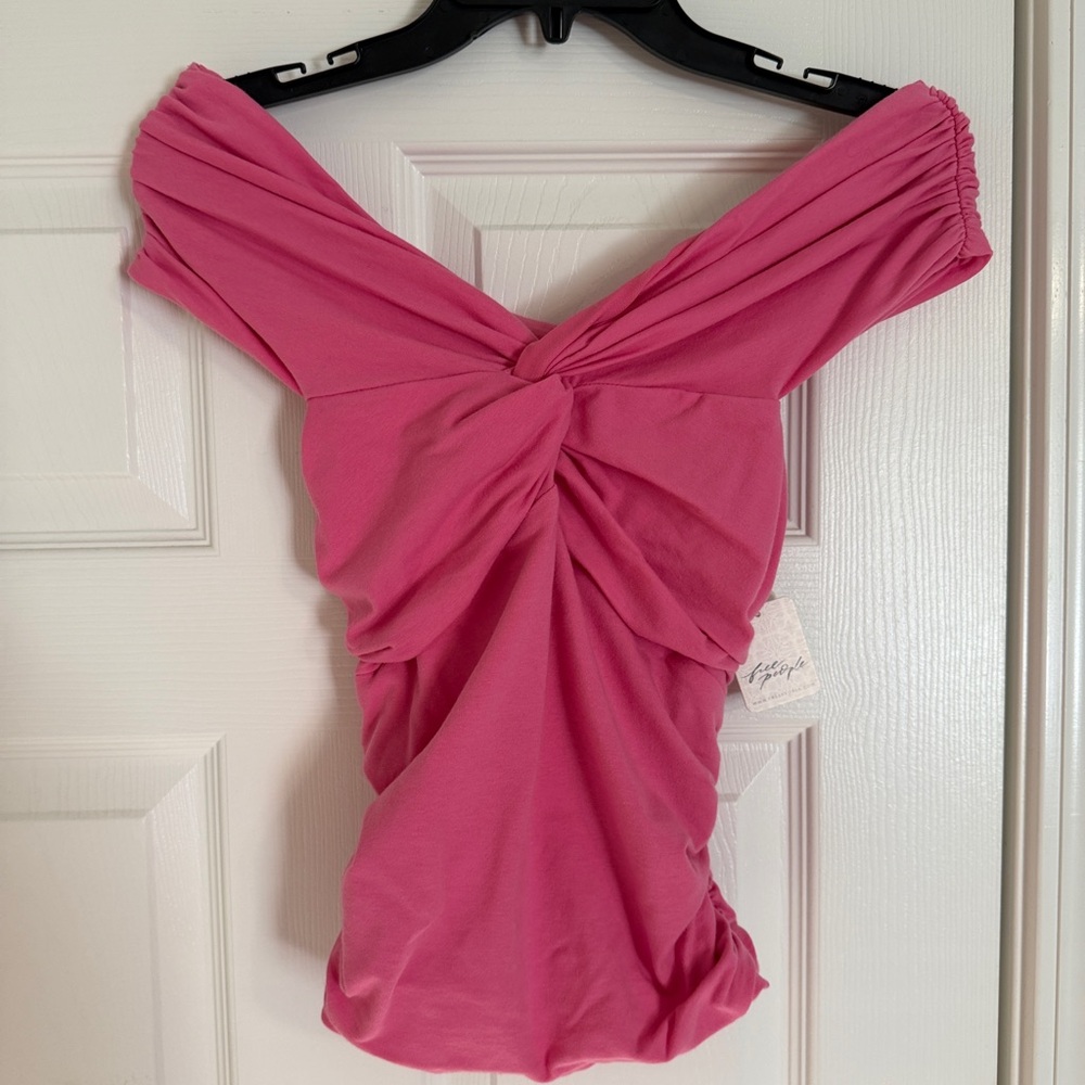 Free People Pink Off-Shoulder Top